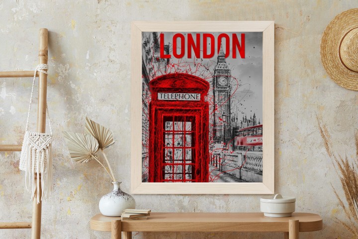 Plakat Brytyjska Budka Telefoniczna I Big Ben