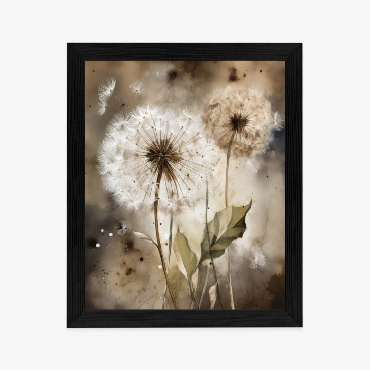 Plakat Dmuchawce Na Rozmytej Akwareli