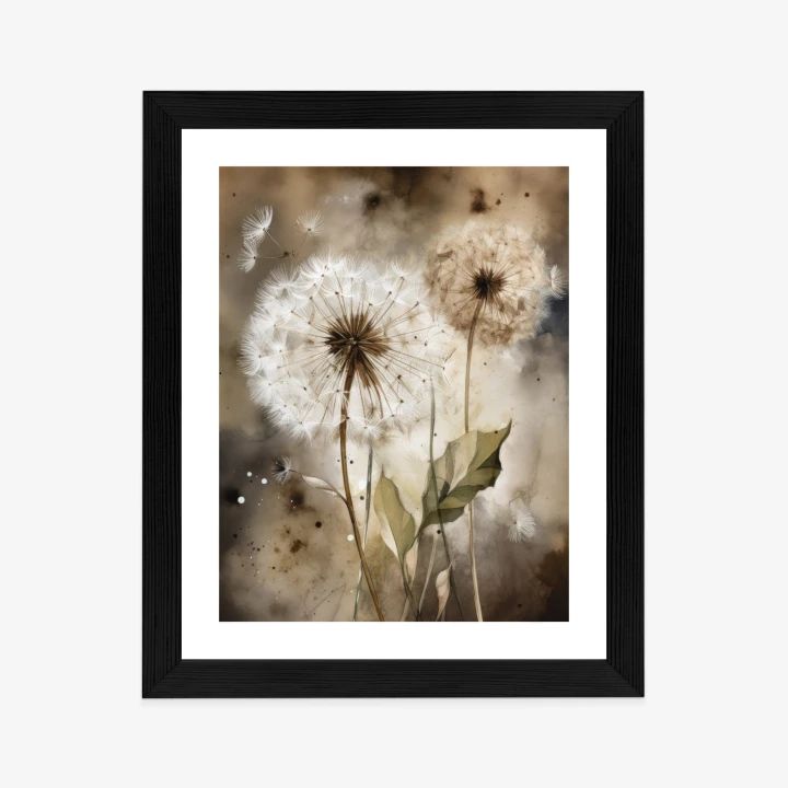 Plakat Dmuchawce Na Rozmytej Akwareli