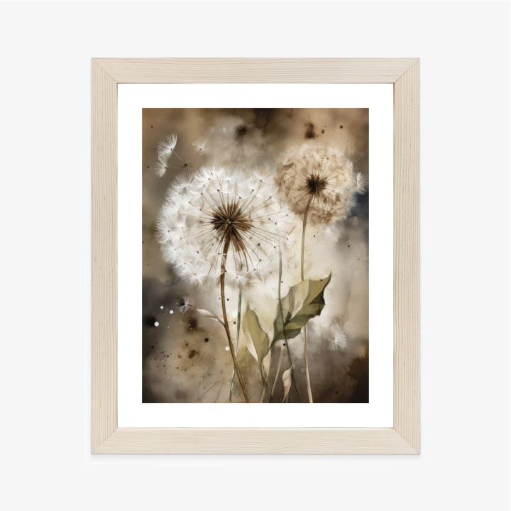 Plakat Dmuchawce Na Rozmytej Akwareli