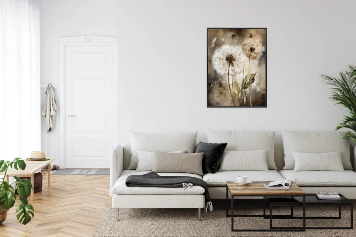 Plakat Dmuchawce Na Rozmytej Akwareli