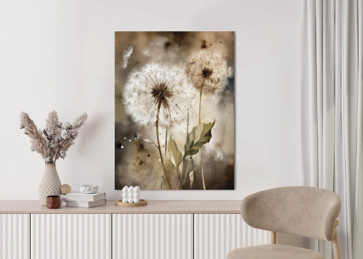 Plakat Dmuchawce Na Rozmytej Akwareli