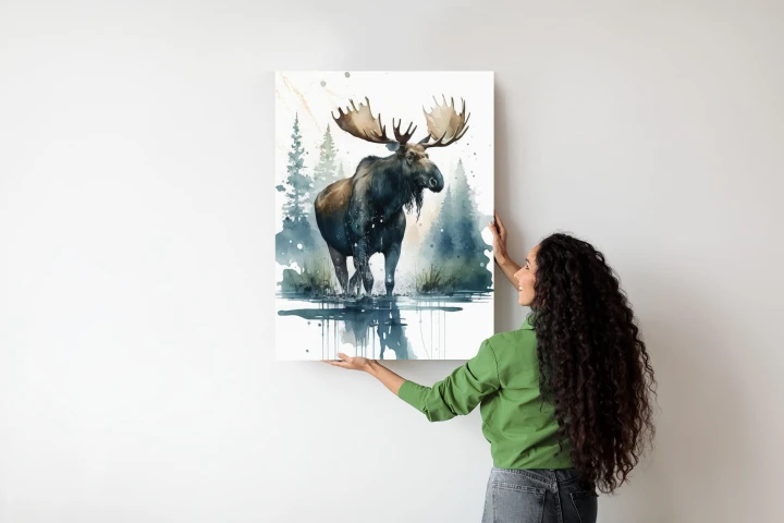 Plakat Łoś Malowany Akwarelami