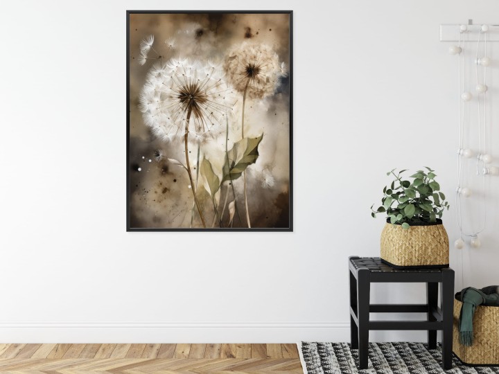 Plakat Dmuchawce Na Rozmytej Akwareli