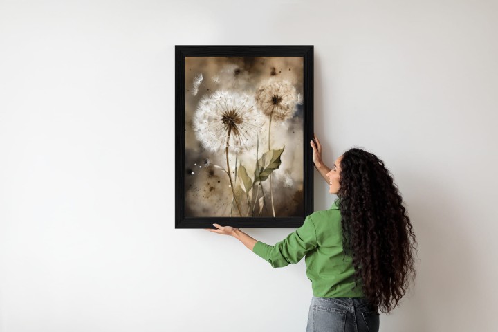 Plakat Dmuchawce Na Rozmytej Akwareli