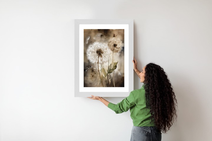 Plakat Dmuchawce Na Rozmytej Akwareli