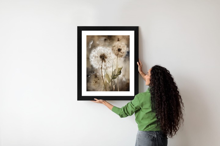 Plakat Dmuchawce Na Rozmytej Akwareli