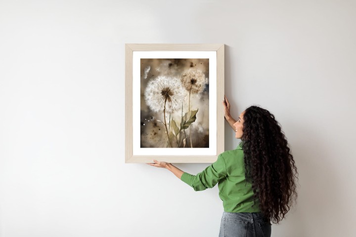 Plakat Dmuchawce Na Rozmytej Akwareli