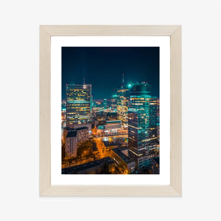 Plakat Warszawa Nocą Z Lotu Ptaka