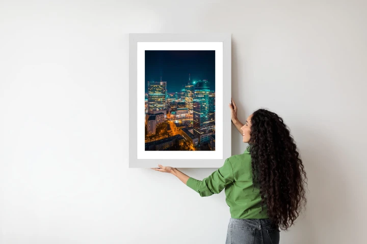 Plakat Warszawa Nocą Z Lotu Ptaka