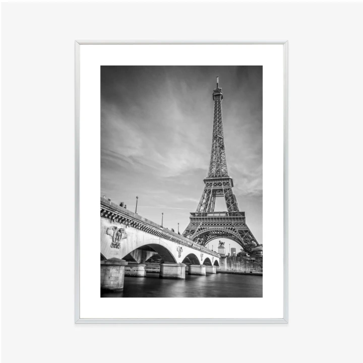 Plakat Czarno Biały Widok Na Pont D'iéna I Wieża Eiffla