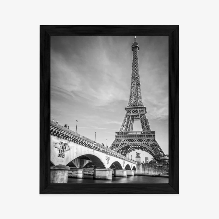 Plakat Czarno Biały Widok Na Pont D'iéna I Wieża Eiffla