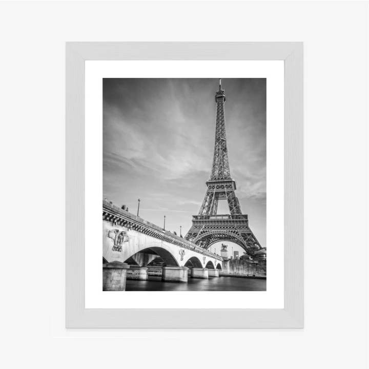 Plakat Czarno Biały Widok Na Pont D'iéna I Wieża Eiffla
