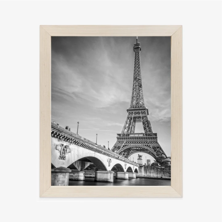 Plakat Czarno Biały Widok Na Pont D'iéna I Wieża Eiffla