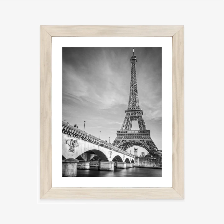 Plakat Czarno Biały Widok Na Pont D'iéna I Wieża Eiffla