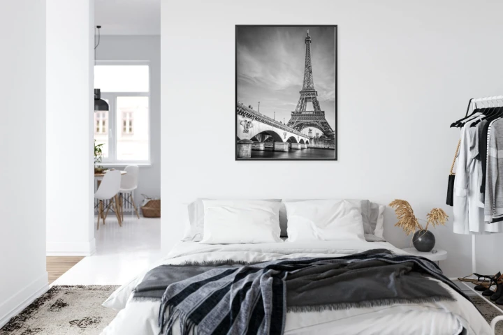 Plakat Czarno Biały Widok Na Pont D'iéna I Wieża Eiffla