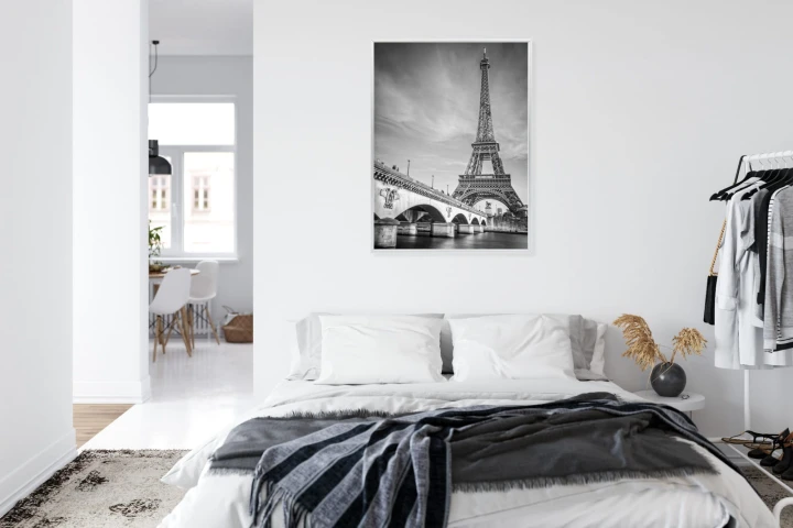 Plakat Czarno Biały Widok Na Pont D'iéna I Wieża Eiffla