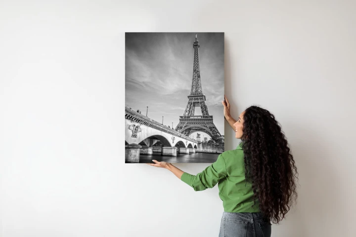 Plakat Czarno Biały Widok Na Pont D'iéna I Wieża Eiffla