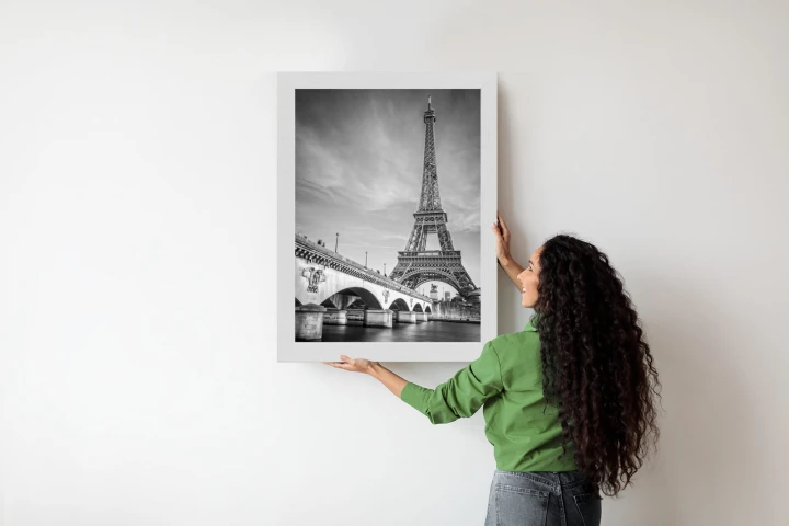 Plakat Czarno Biały Widok Na Pont D'iéna I Wieża Eiffla