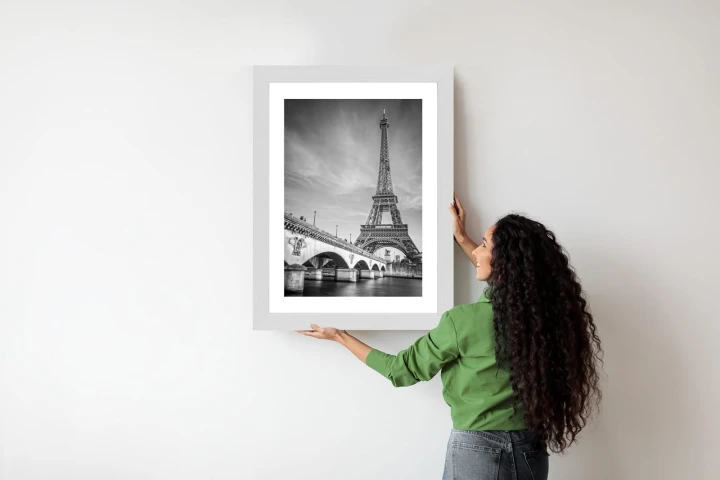 Plakat Czarno Biały Widok Na Pont D'iéna I Wieża Eiffla