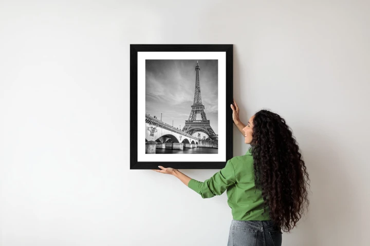 Plakat Czarno Biały Widok Na Pont D'iéna I Wieża Eiffla