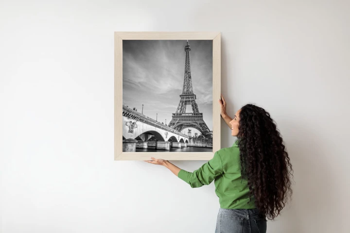 Plakat Czarno Biały Widok Na Pont D'iéna I Wieża Eiffla