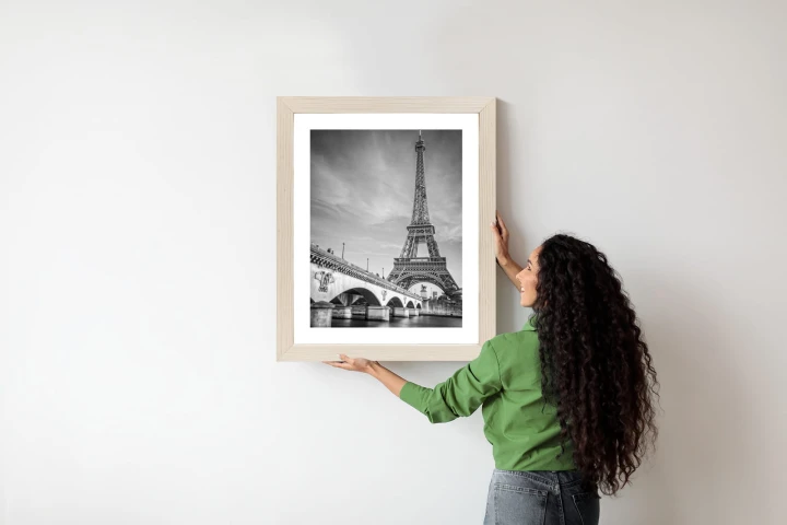 Plakat Czarno Biały Widok Na Pont D'iéna I Wieża Eiffla