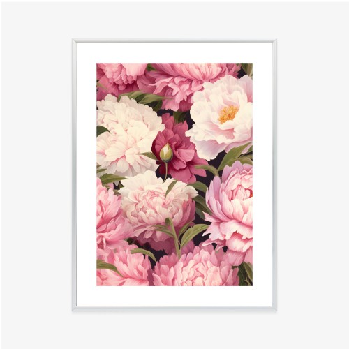 Plakat Różowe Piwonie Romantyczny Kwiatowy Wzór