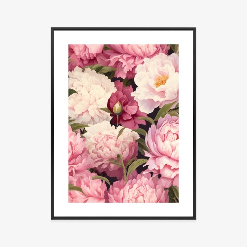 Plakat Różowe Piwonie Romantyczny Kwiatowy Wzór