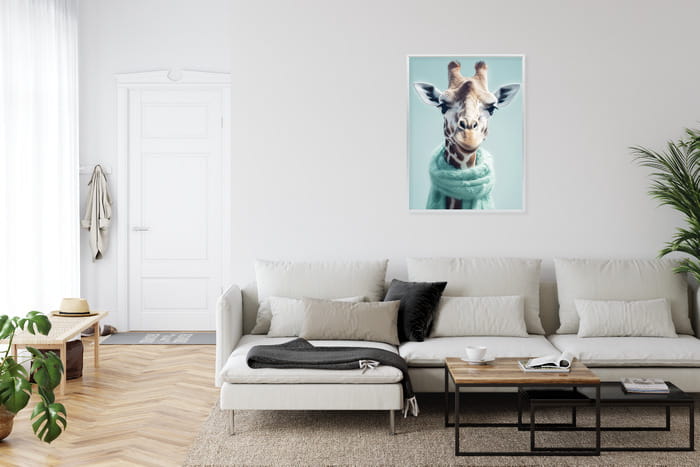 Plakat Żyrafa W Seledynowym Szaliku