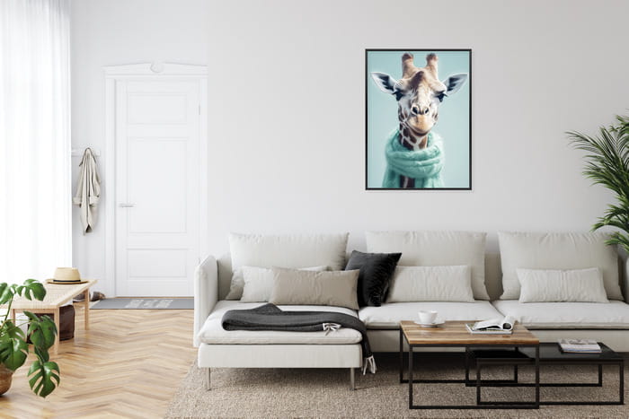 Plakat Żyrafa W Seledynowym Szaliku