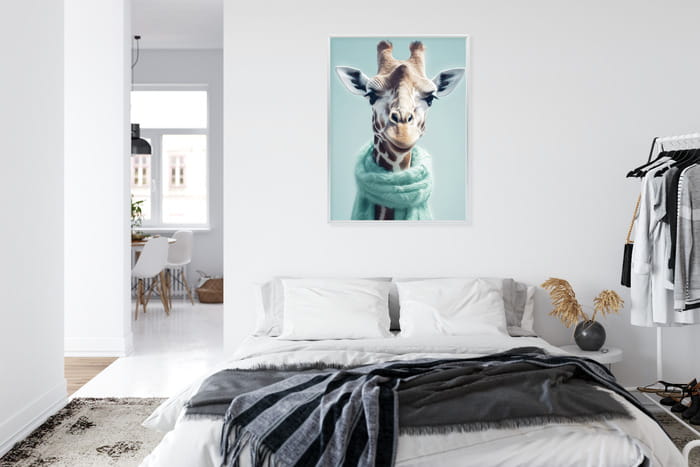 Plakat Żyrafa W Seledynowym Szaliku