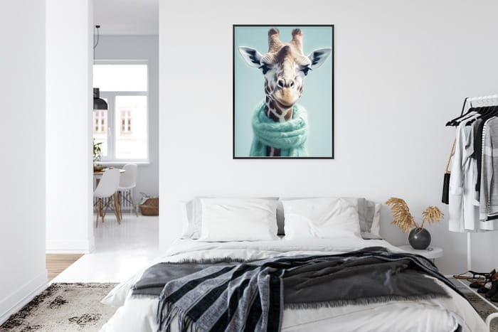 Plakat Żyrafa W Seledynowym Szaliku