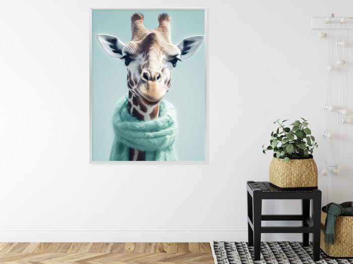 Plakat Żyrafa W Seledynowym Szaliku