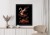 Plakat Flaming Z Kwiatami Na Surrealistycznej Ilustracji