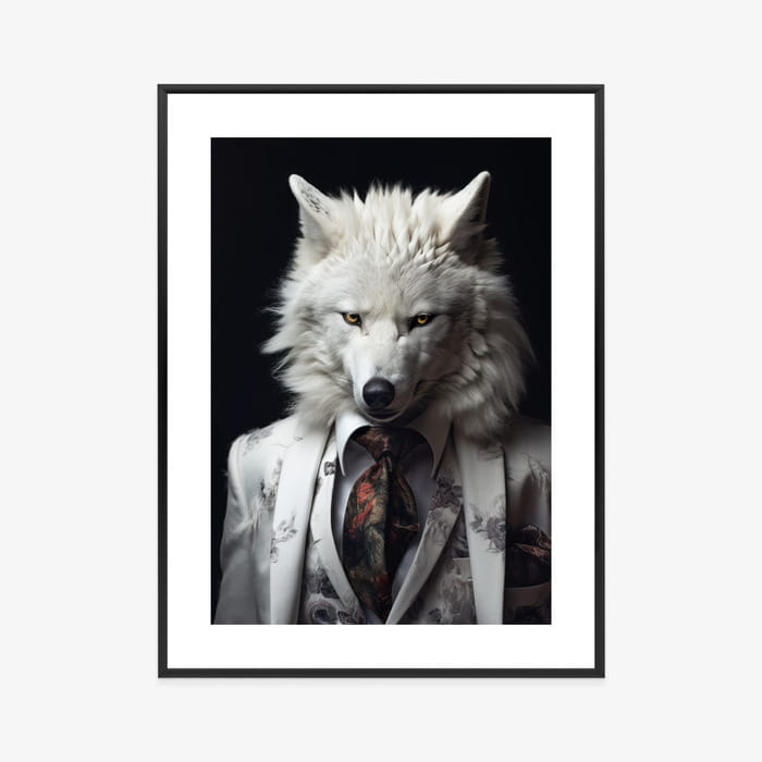 Plakat Biały Wilk W Srebrnym Garniturze