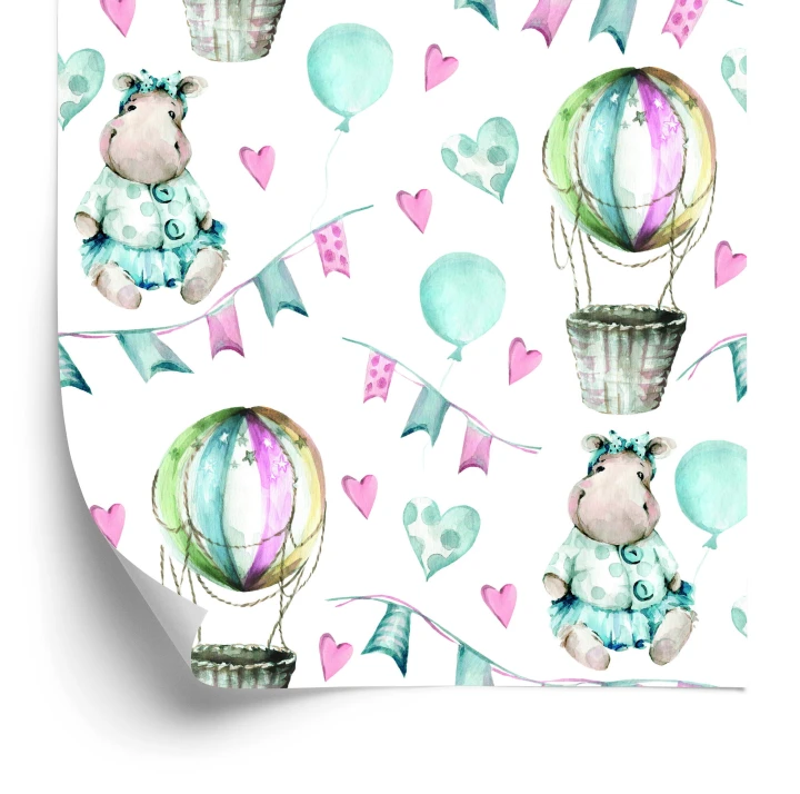Tapeta Hipopotamy Przy Balonach
