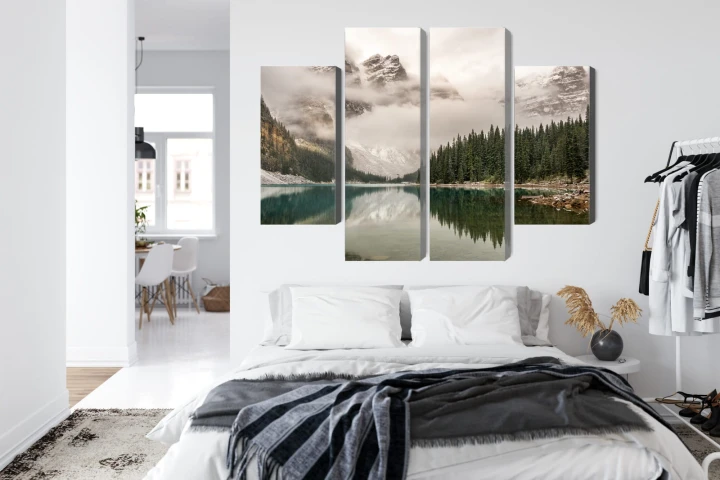 Obraz Wieloczęściowy Jezioro Moraine W Parku Narodowym Banff, Kanada
