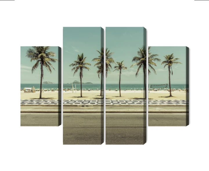 Obraz Wieloczęściowy Palmy Na Plaży Ipanema W Rio De Janeiro