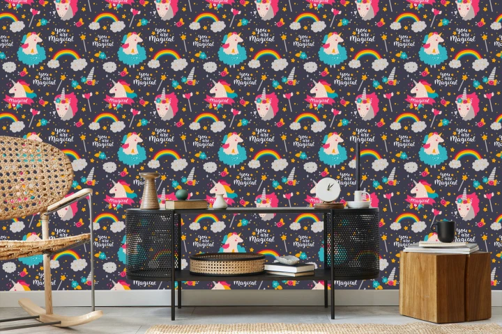 Tapeta Jednorożce Tęcza