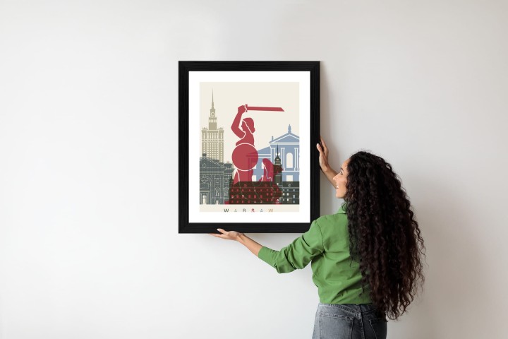 Plakat Kolorowe Sylwetki Architektury I Warszawska Syrenka