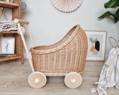 wiklinowy wózek dla lalek