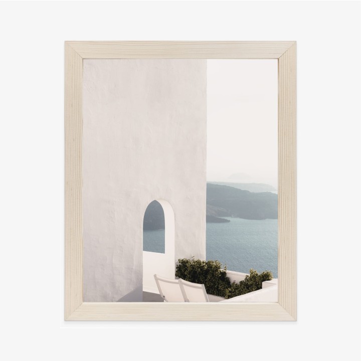 Plakat Biała Architektura Na Santorini Z Widokiem Na Morze