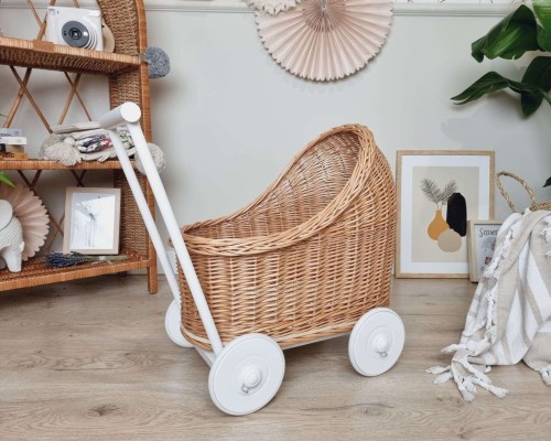 wiklinowy wózek dla lalek