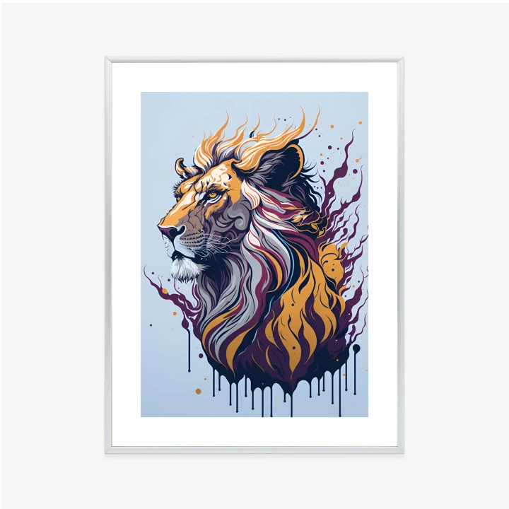 Plakat Lew Na Nowoczesnej Grafice