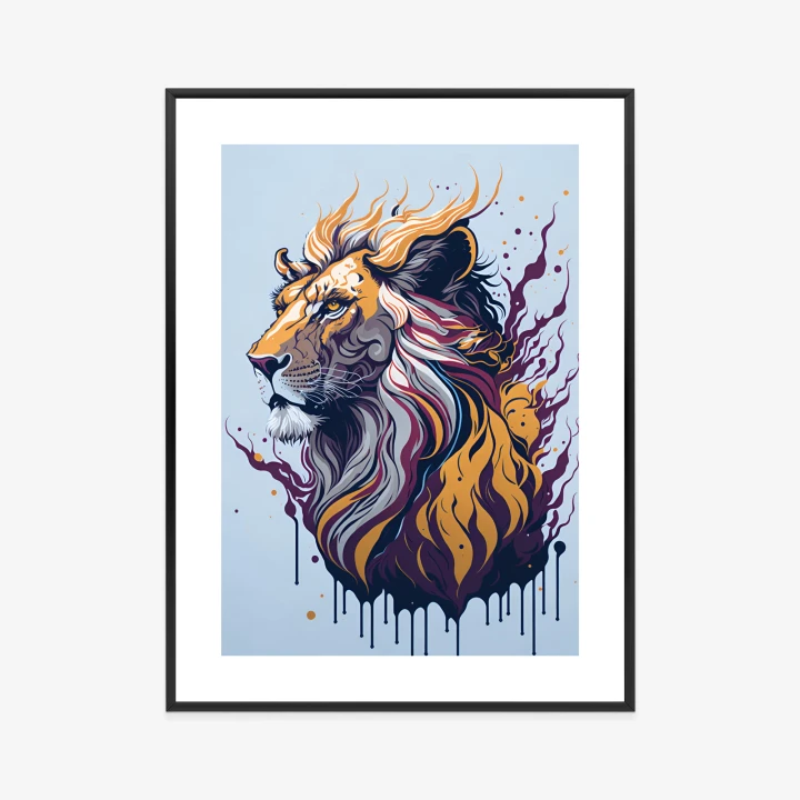 Plakat Lew Na Nowoczesnej Grafice