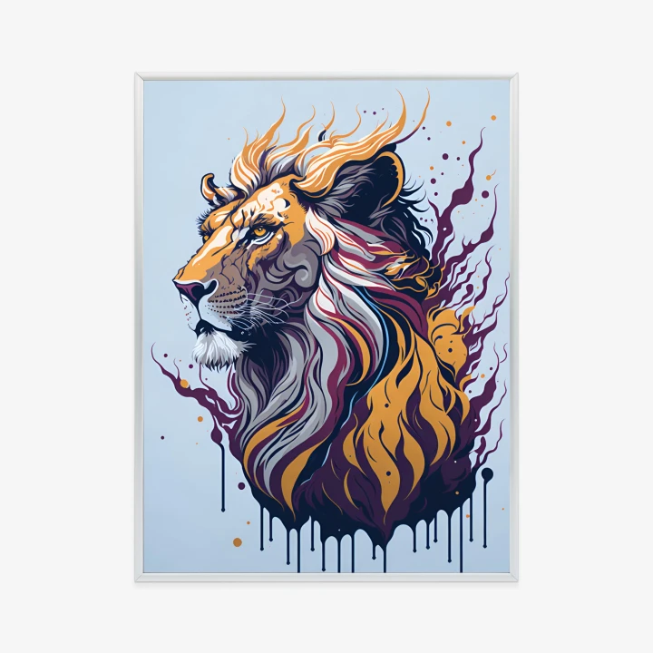 Plakat Lew Na Nowoczesnej Grafice