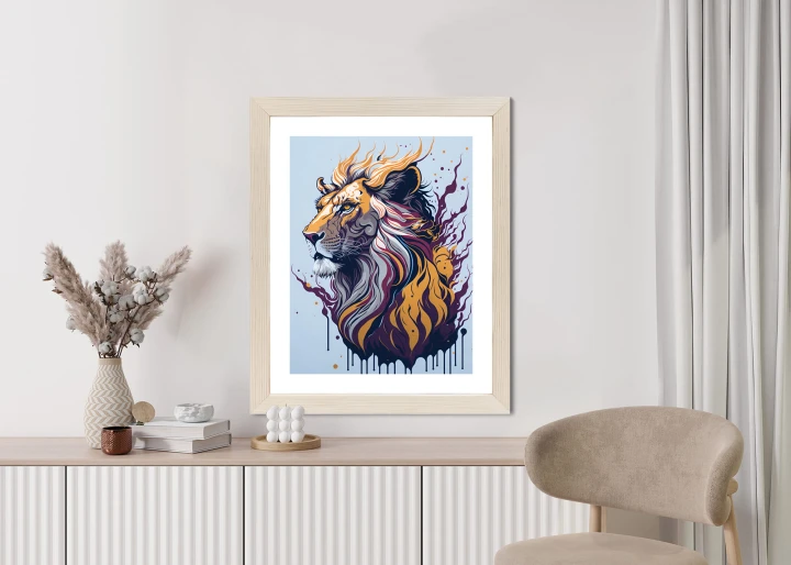 Plakat Lew Na Nowoczesnej Grafice