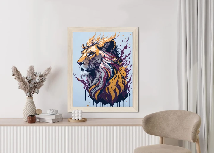 Plakat Lew Na Nowoczesnej Grafice