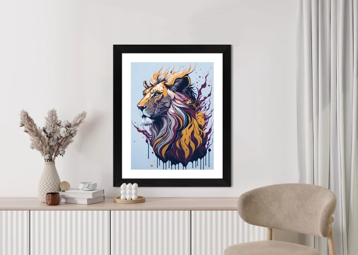 Plakat Lew Na Nowoczesnej Grafice